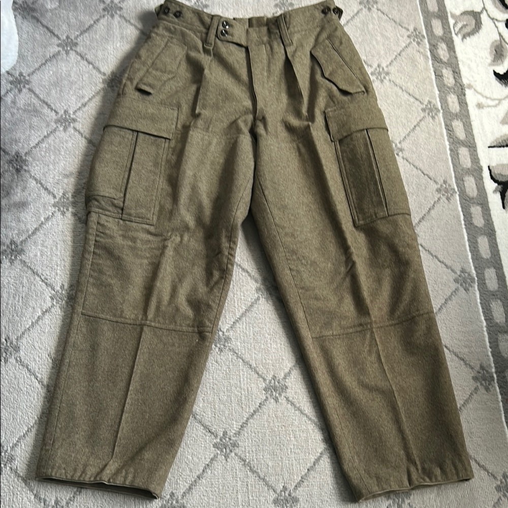 Vintage M&S Green Wool  Military Pants